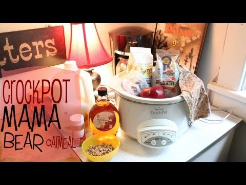 Overnight, Apple Cinnamon Steel-Cut Oatmeal in a Slow Cooker