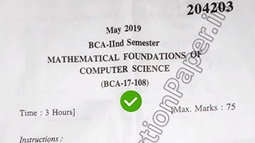 YMCA BCA 2nd Sem Mathematical Foundation of Compute Science Question Paper