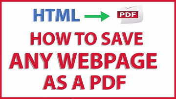 How To Convert Any HTML Webpage To A PDF | PC |