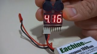 Monitor De Baterias Lipo, Com Alarme De Baixa Voltagem Buzzer