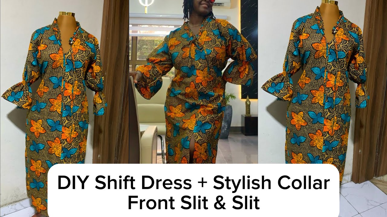 Как сшить простое платье-футляр со стильным воротником | Эластичная талия и рукава