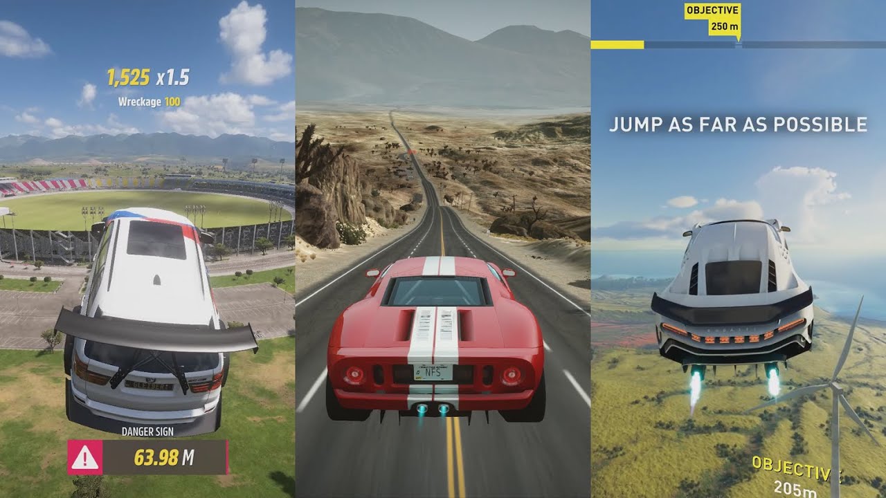 Big Jumps in 25 different racing games (NFS, Burnout, Forza, The Crew and more)