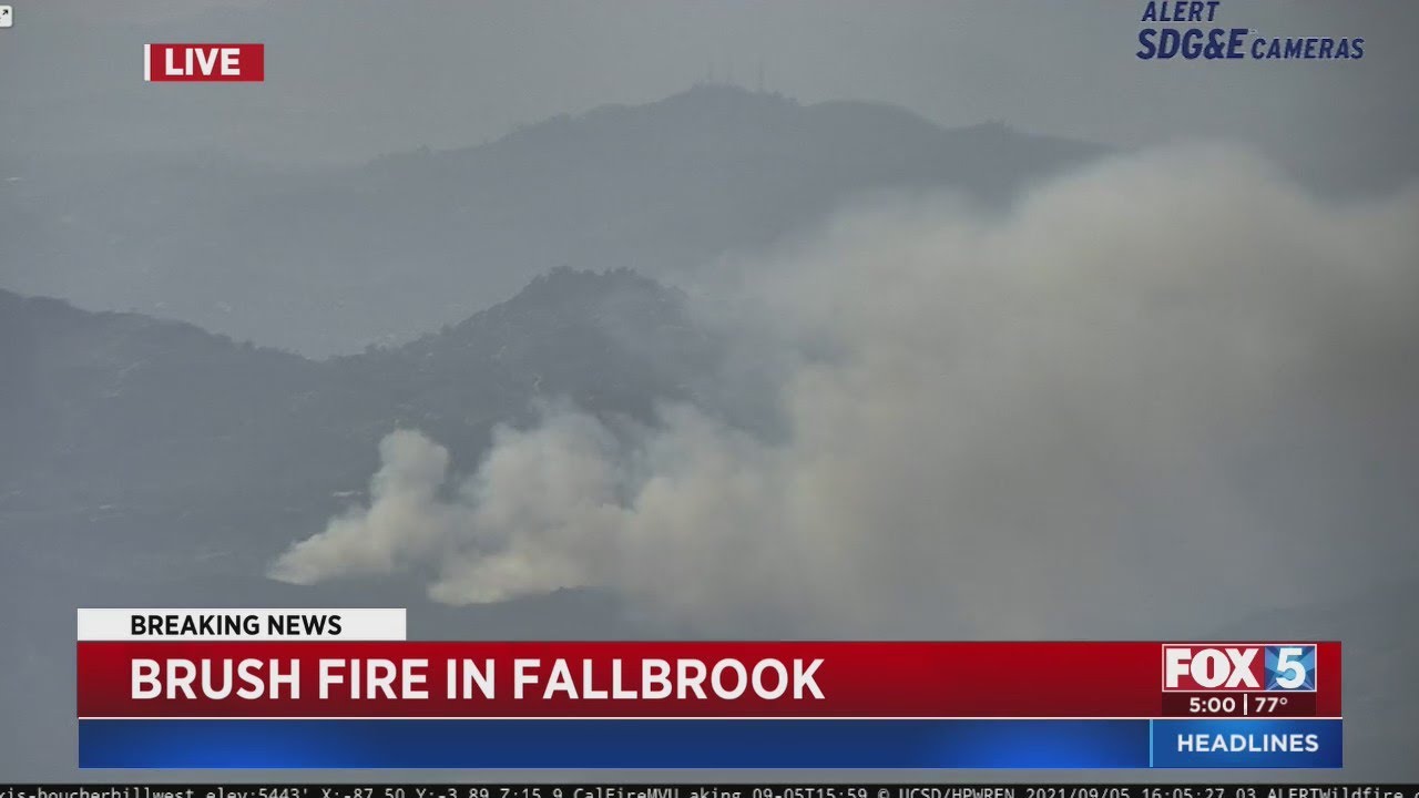 Brush Fire Breaks Out In Fallbrook - YouTube