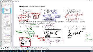 Math 1050 7-2 Video 2 summation notation