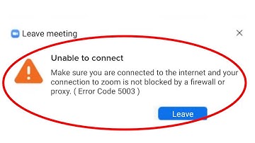 ZOOM Meeting - Unable To Connect. Make Sure You Are Connect To The Internet - Error Code 5003