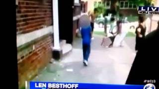 Girls fight in street , fight in street