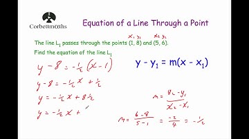 Equation of a Line Through a Point - Corbettmaths