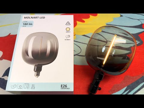 IKEA Molnart Smoked Globe LED Light Bulb