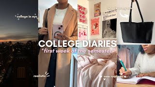 college diaries: first week of the semester at nyu 📓✨ realistic, new routines, + what's in my tote!