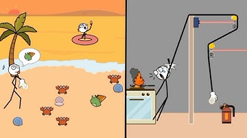 Thief Puzzle: (Level 241-250) Gameplay Walkthrough Solution - Funny Stickman Brain Puzzle Game