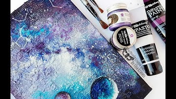 Art canvas "Space stories" video tutorial by Olya Kravets