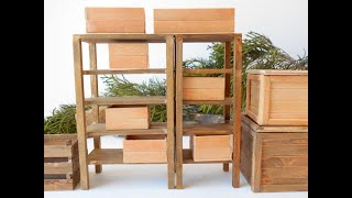 Miniature wooden boxes, mini crates, miniature wooden furniture- dollhouse accessories