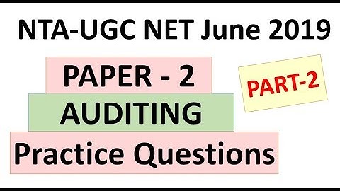 MCQs | Auditing | Part-2 | NTA-UGC NET | Paper-2