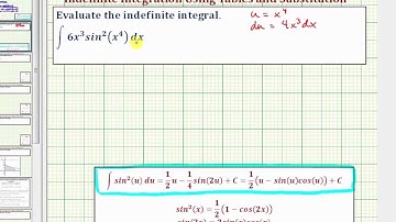 Ex: Evaluate a Indefinite Integral Integration Tables and Substitution (sin^2(x^n))