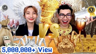 Challenge rich people vs very rich people #Mukbang Gold Food VS Silver Food Challenge:kunti
