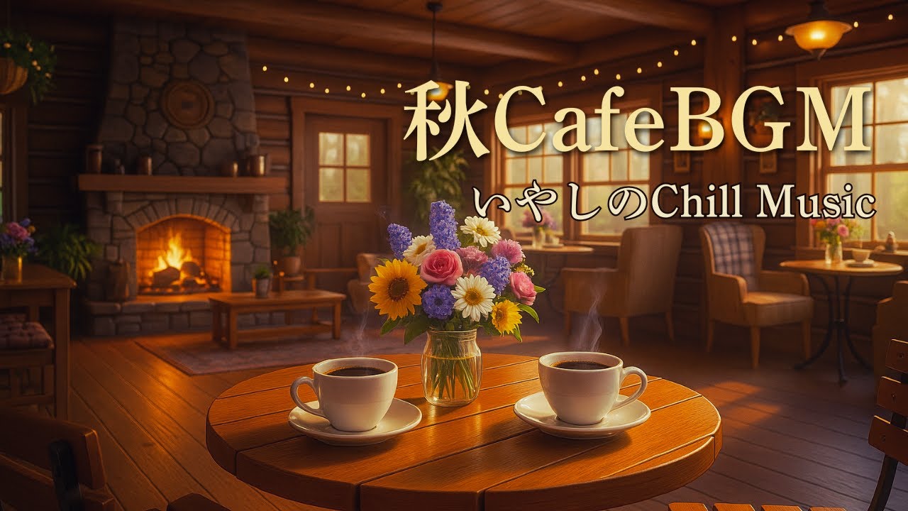 秋カフェBGM🍂暖炉の前で聴くやさしいチルフォーク【作業用BGM・リラックス・癒し】