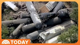 35 Union Pacific Train Cars With Harmful Materials Derail in Texas