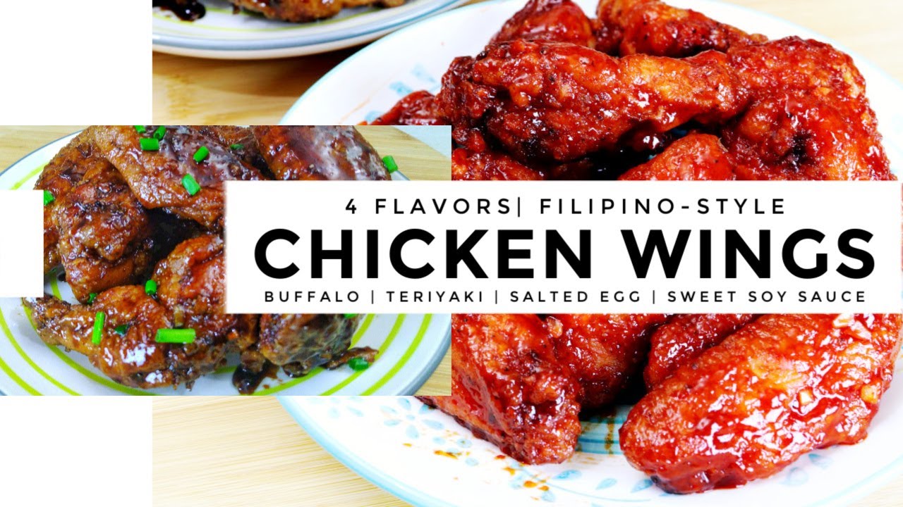 CHICKEN WINGS RECIPES 4 Flavors Chicken Wings Buffalo, Teriyaki