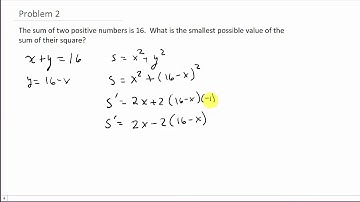 Optimization: Find Two Numbers Whose Sum of Squares is a Minimum