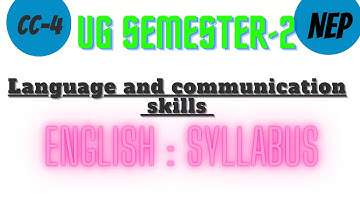 VBU UG SEM-2 | CC-4 | Language and Communication Skills | English | Syllabus | NEP | Session 2022-26