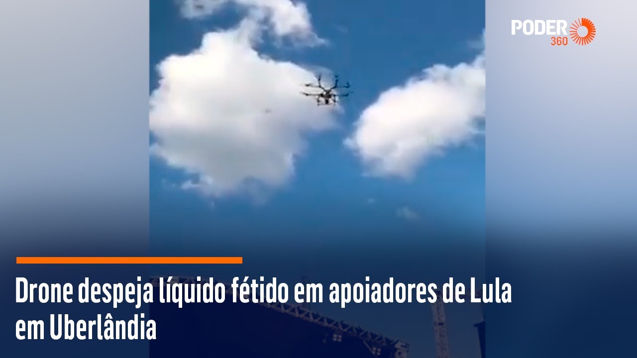 Drone despeja líquido fétido em apoiadores de Lula em Uberlândia