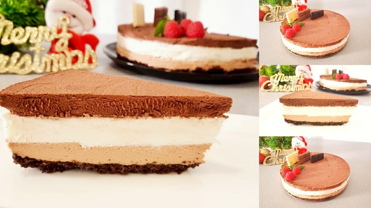 No Bake Chocolate Mousse Cake | Triple Chocolate Mousse Cake | #chocolatecake #leenasrecipebook |59