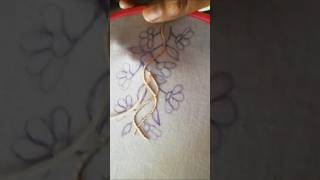 border embroidery design work for beginners tutorial #embroidery #shortvideo @AishaEmbroidryArt