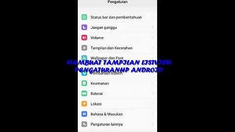 ListView pengaturan HP Android menggunakan aplikasi eclipse.
