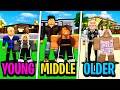 YOUNG FAMILY vs MIDDLE FAMILY vs OLD FAMILY in Roblox BROOKHAVEN RP!!