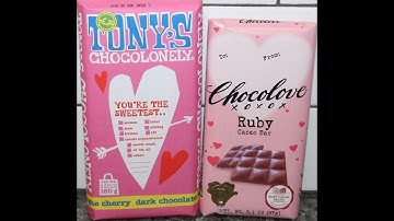 Tony’s Chocolonely Dark Chocolate Meringue Cherry & Chocolove Ruby Cacao Bar Review