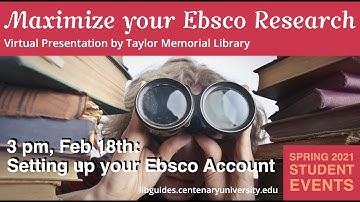 EBSCO RESEARCH | Setting Up an Ebsco Account