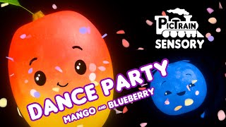 Dance Party with Mango and Blueberry! | Baby Stimulation Videos | Baby Sensory Fruit