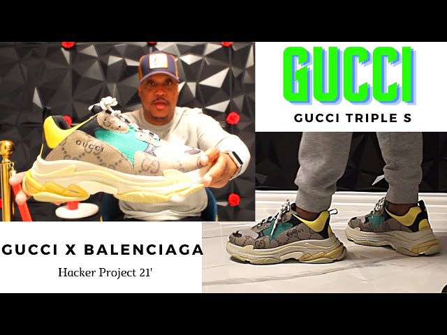 GUCCI X BALENCIAGA TRIPLE S HACKER PROJECT COLLAB UNBOXING (on foot review)  