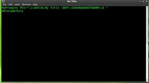 Change Terminal Window Title Part#2 PS1- BASH - Linux