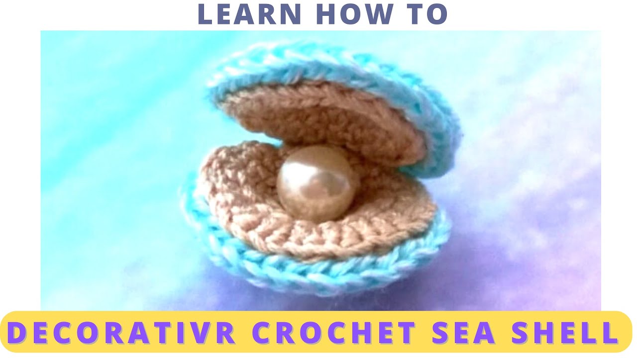 SUPER EASY pearl in sea shell 💥📿 Make Crochet Sea Shell - YouTube