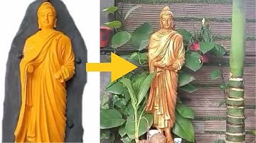 The process of making a two piece mold to cast a Buddha stat | cách làm khuôn hai mảnh đúc tượng