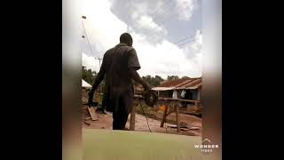 Man use both hand to cut wood and make Sheff for shop (mr po)