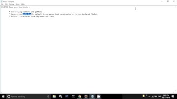 Eclipse Code Generation Shortcuts