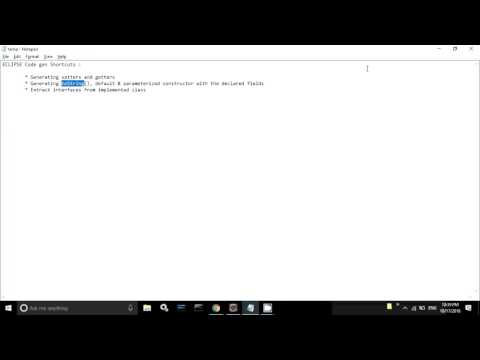 Eclipse Code Generation Shortcuts