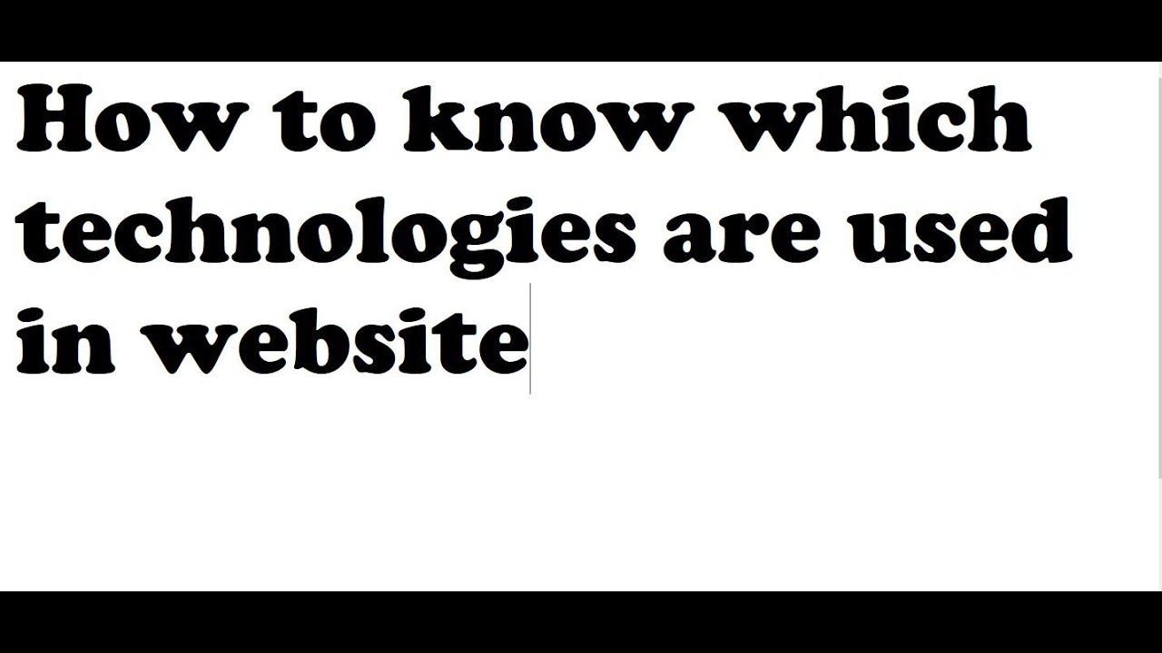 how-to-know-which-technologies-are-used-in-website-method-1-youtube
