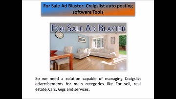 For Sale Ad Blaster: Craigslist auto posting software Tools