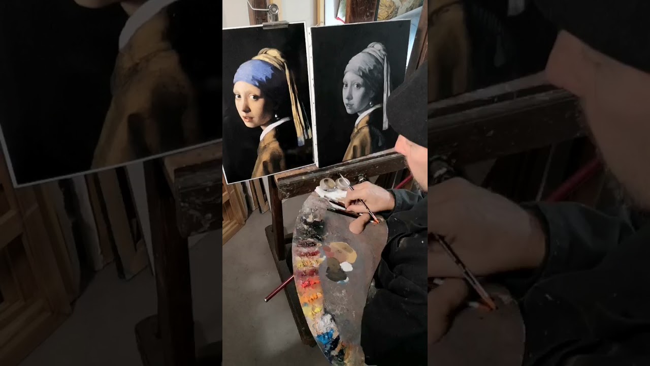 copie de La jeune fille à la perle de Vermeer.