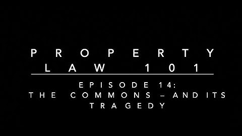 The Commons – and Its Tragedy: Property Law 101 #14