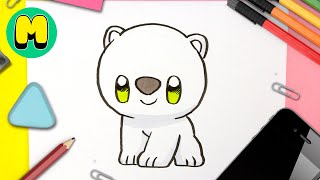 How to draw a kawaii polar bear easily step by step