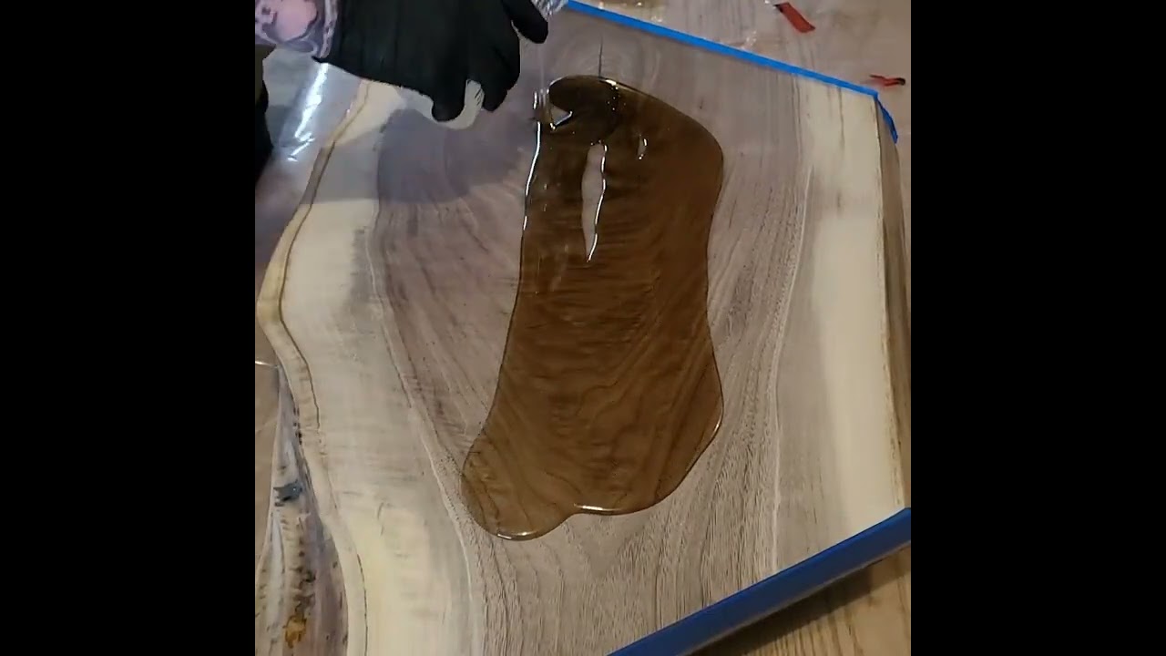 Beautiful 2 Tier Live Edge Counter Top for a Bathroom Vanity made from Dark Walnut. (SHORT VERSION)