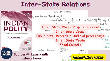 L29, Inter-State Relations (Full Chapter) Indian Polity by M.Laxmikanth