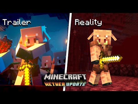 Minecraft Nether Update: Official Trailer vs Reality (1.16)