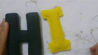كروشيه حرف crochet letter - I