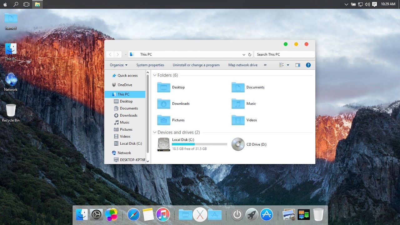 Mac OS X El Capitan SkinPack for Windows10 - YouTube