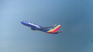 Southwest Airlines B737-800 new livery takeoff LAX [4]